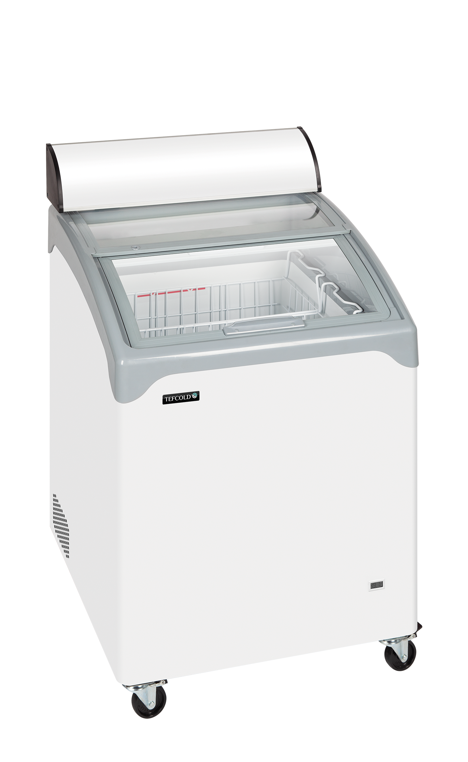 NIC101CP Sliding Curved Glass Lid Chest Freezer