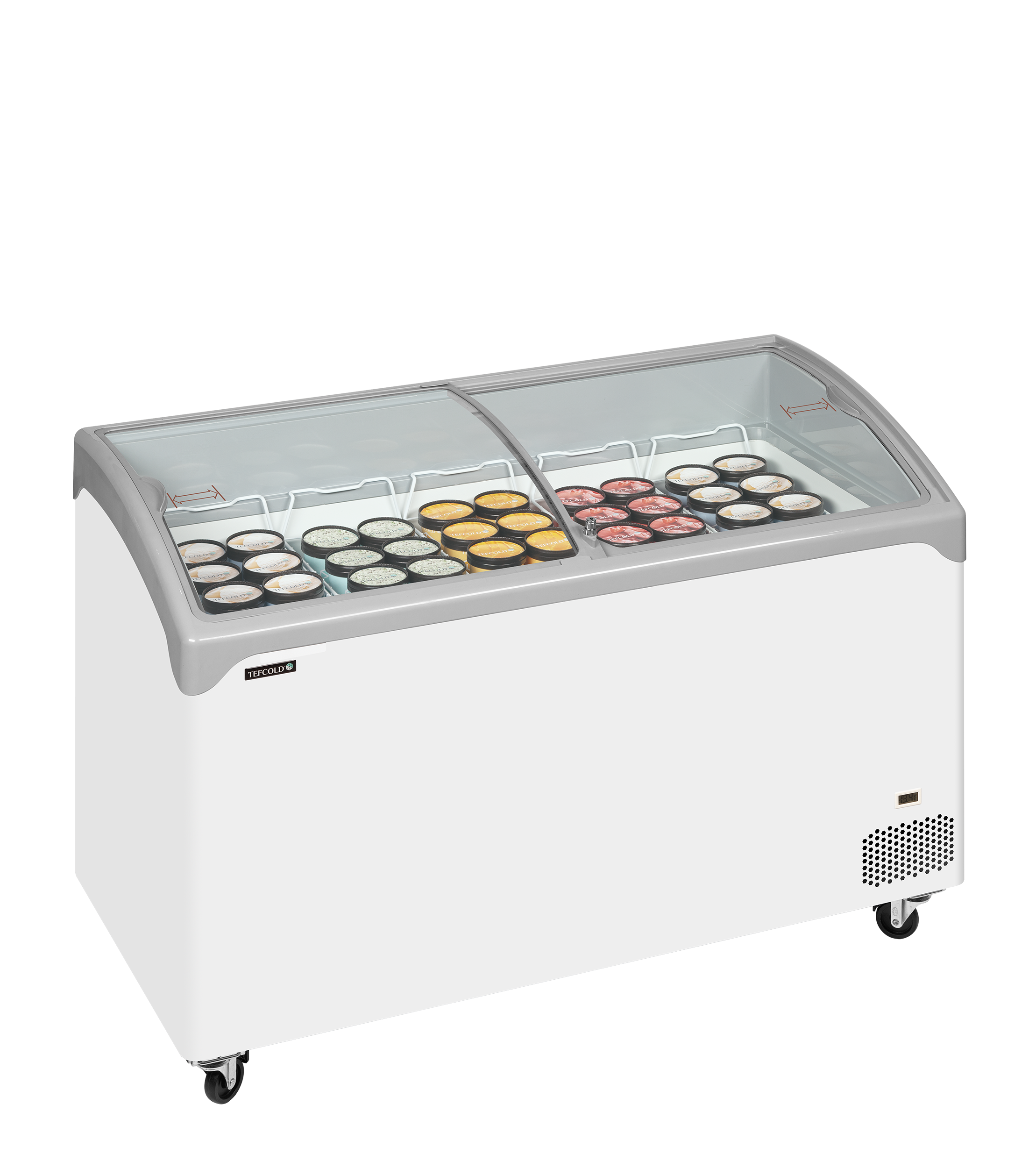 NIC401SCEB Sliding Curved Glass Lid Chest Freezer - Image 2