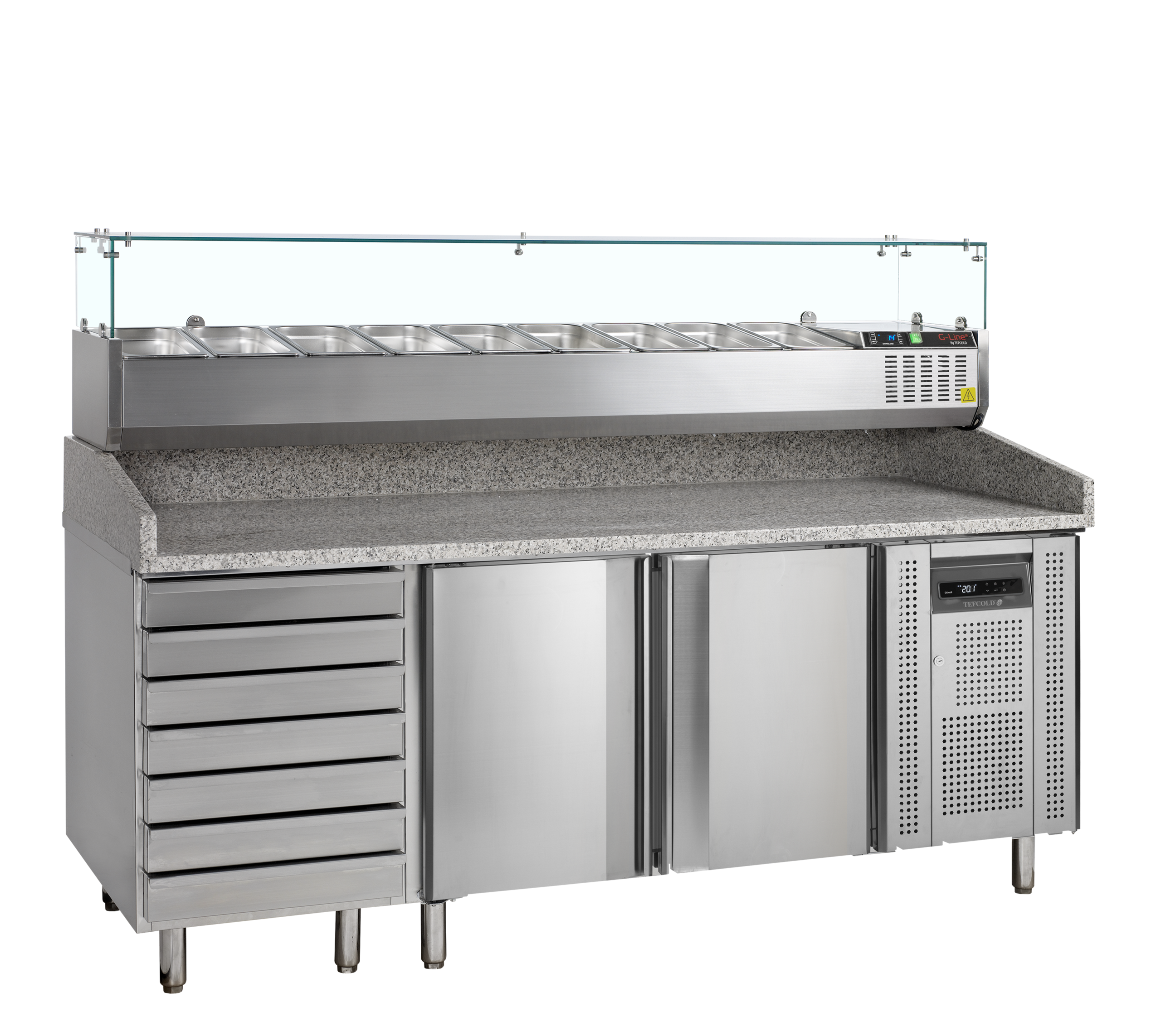 PT1310 + GVC38-200 Pizza Table with Topping unit