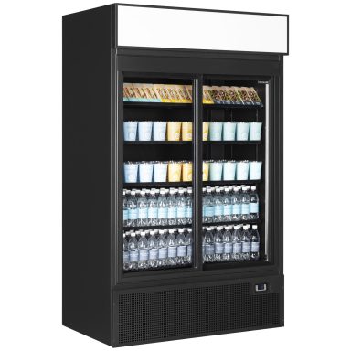 FSC1200S BLACK Glass Door Merchandiser