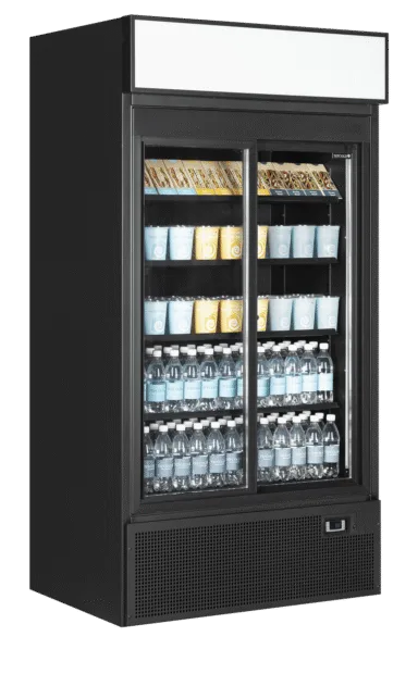FSC1000S BLACK Glass Door Merchandiser