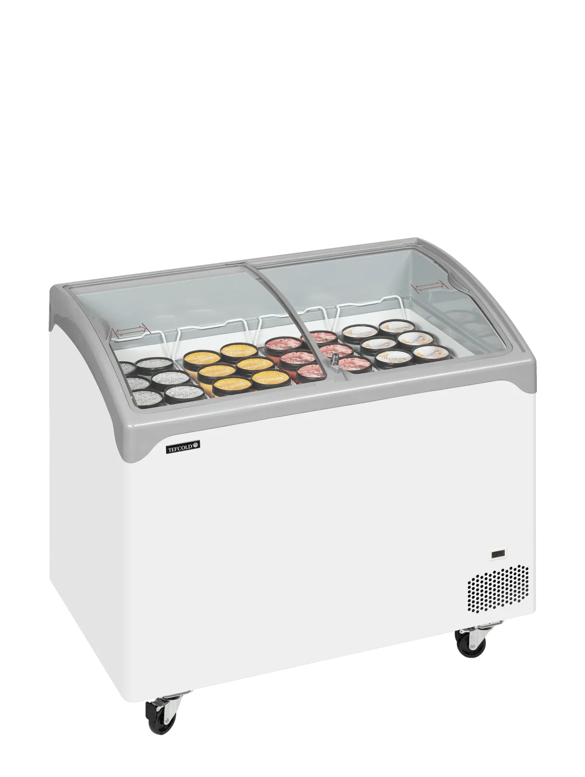 NIC301SCEB Sliding Curved Glass Lid Chest Freezer - Image 2