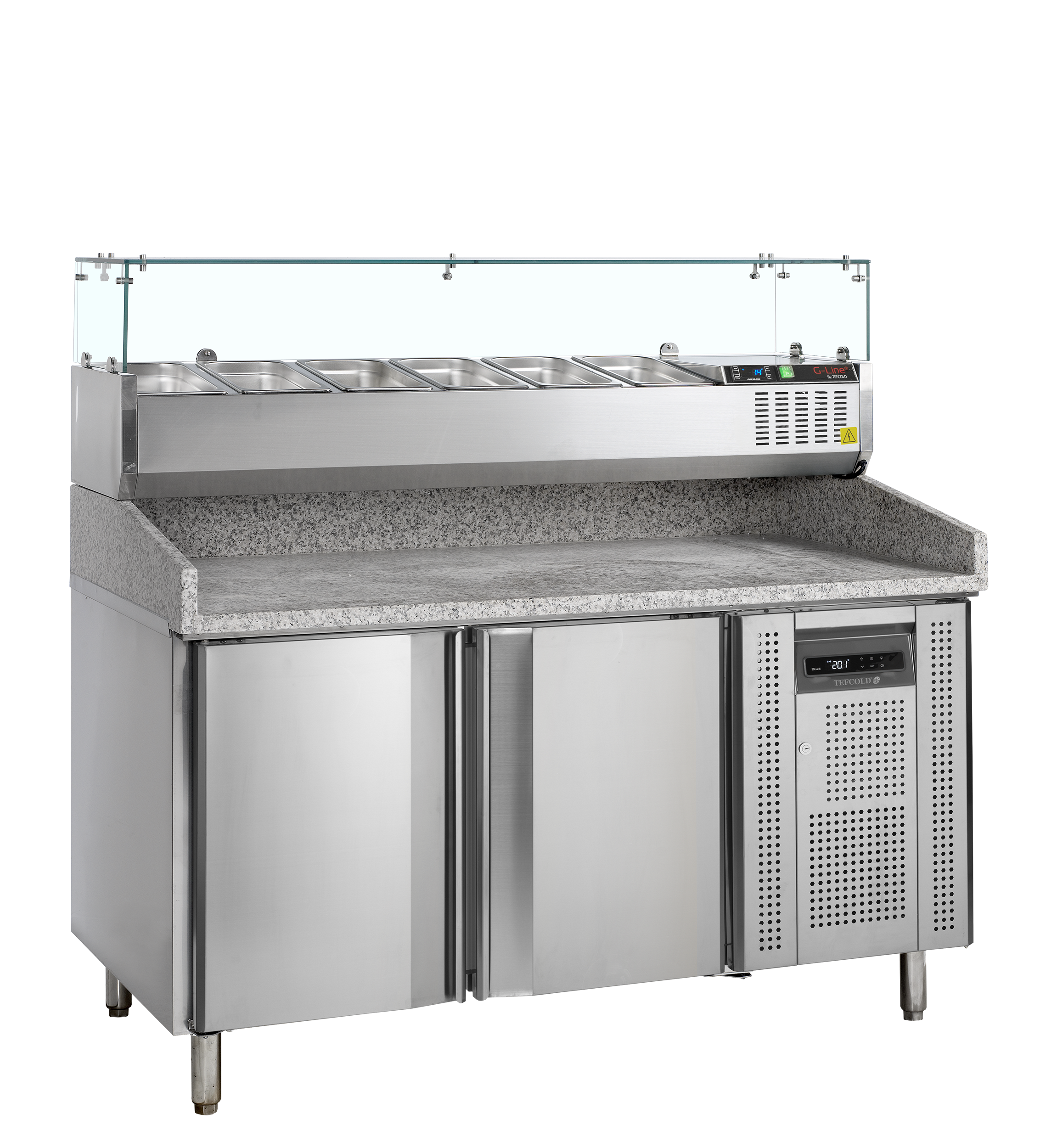 PT1200 + GVC38-150 Pizza Table with Topping unit