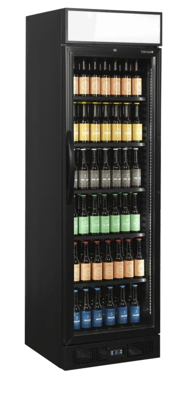 CEV435CP BLACK Glass Door Merchandiser