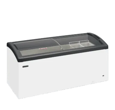 FOCUS 171 GREY Sliding Curved Glass Lid Chest Freezer