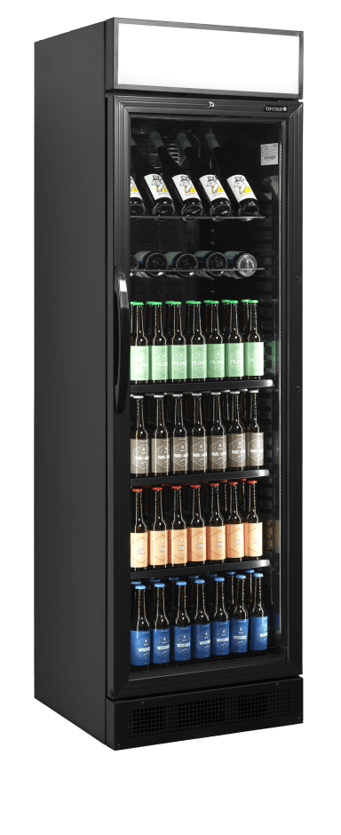 CEV425CP BLACK Glass Door Merchandiser