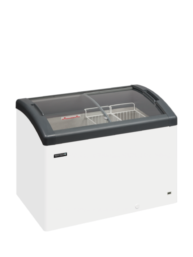 FOCUS 106 GREY Sliding Curved Glass Lid Chest Freezer