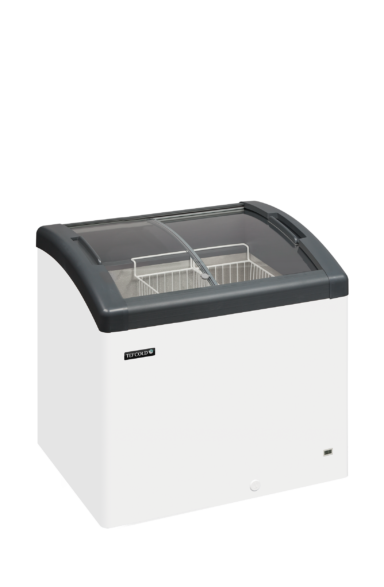 FOCUS 73 GREY Sliding Curved Glass Lid Chest Freezer