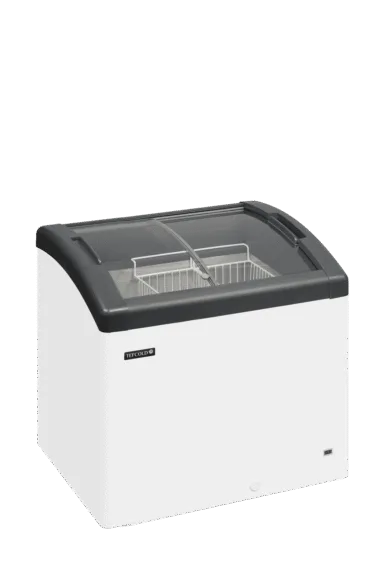 FOCUS 73 GREY Sliding Curved Glass Lid Chest Freezer