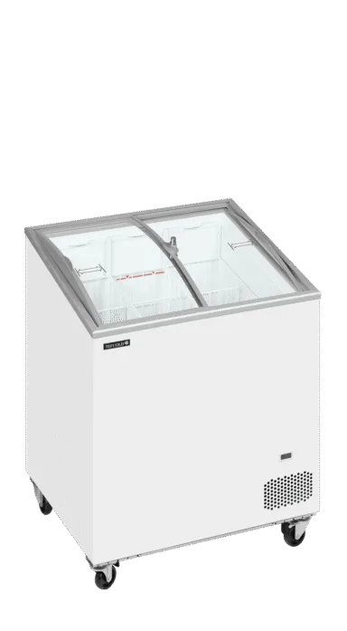 IC201SCEB Sliding Curved Glass Lid Chest Freezer