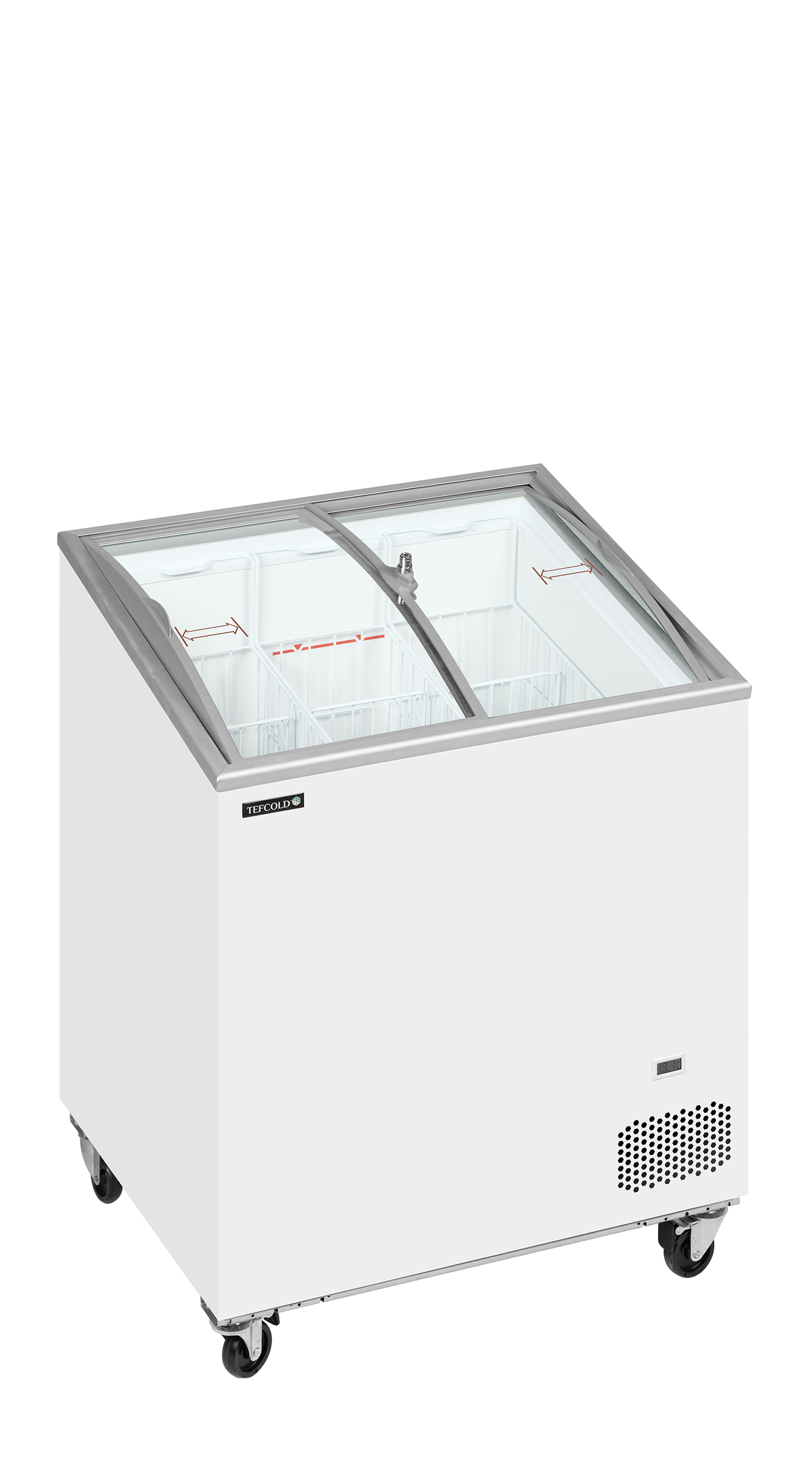 IC201SCEB Sliding Curved Glass Lid Chest Freezer