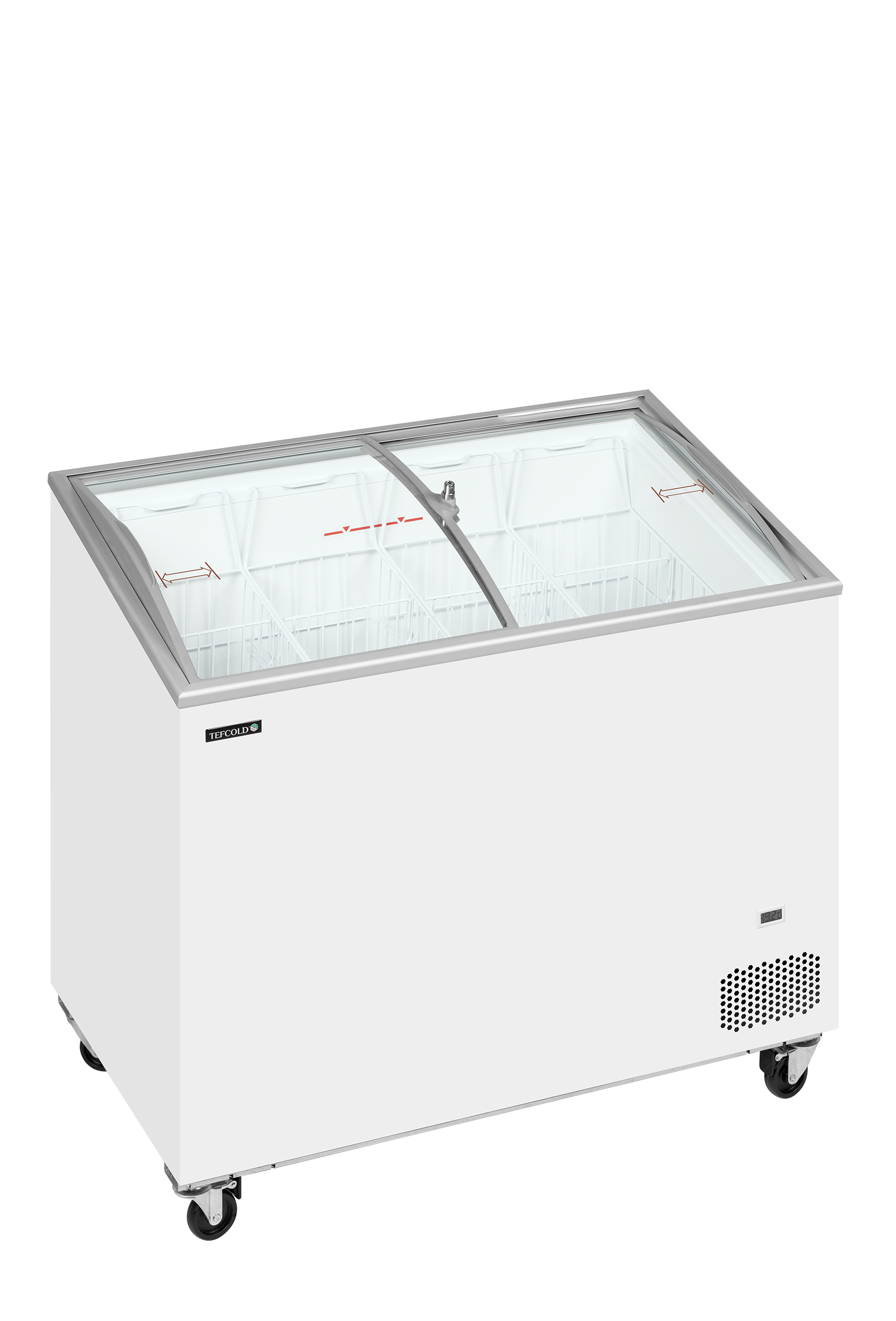 IC301SCEB Sliding Curved Glass Lid Chest Freezer