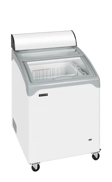 NIC101CP Sliding Curved Glass Lid Chest Freezer