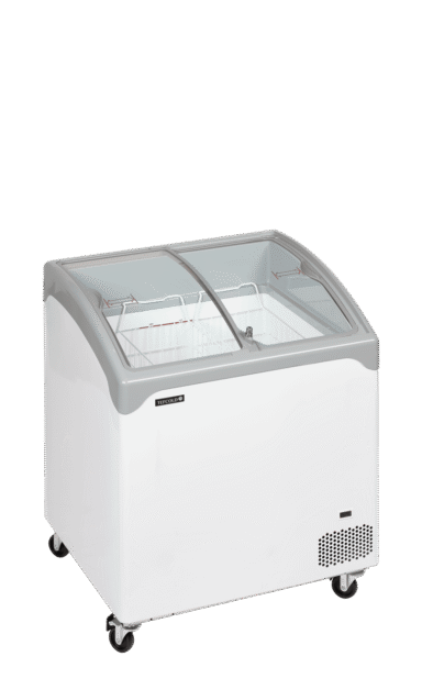 NIC201SCEB Sliding Curved Glass Lid Chest Freezer