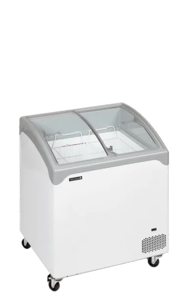 NIC201SCEB Sliding Curved Glass Lid Chest Freezer