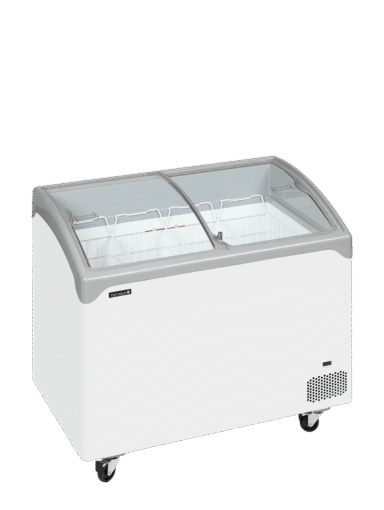 NIC301SCEB Sliding Curved Glass Lid Chest Freezer