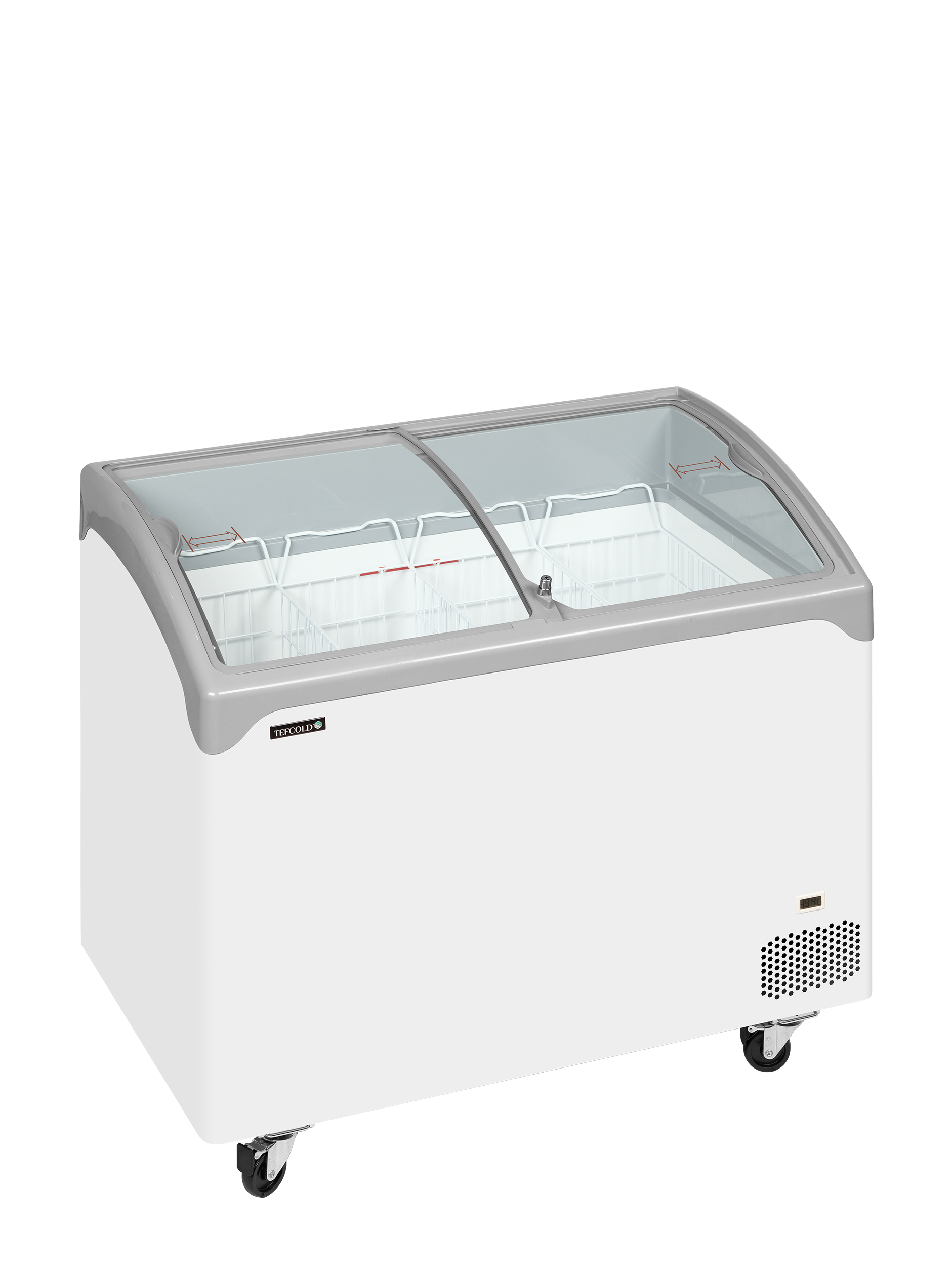 NIC301SCEB Sliding Curved Glass Lid Chest Freezer