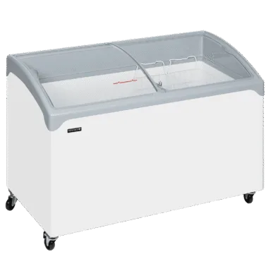 NIC400SCEB LED Sliding Curved Glass Lid Chest Freezer