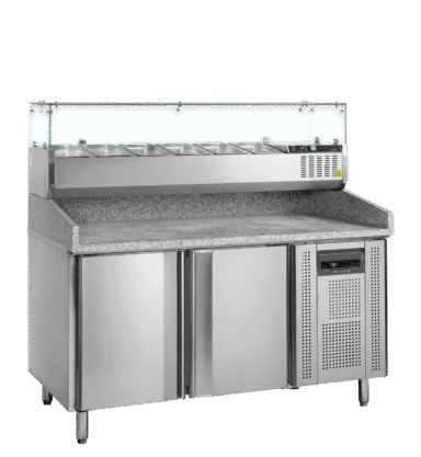 PT1200 + GVC38-150 Pizza Table with Topping unit