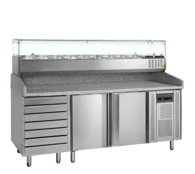PT1310 + GVC38-200 Pizza Table with Topping unit