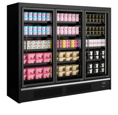 Galaxy+ GPF3D Black Glass Door Freezer