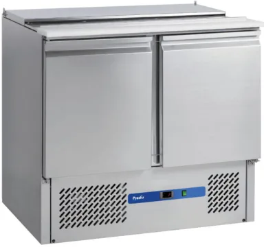 Prodis EC-2SALAD 2 Door Compact Saladette Table, 2 x 1/1 + 2 x 1/4GN Topping Well
