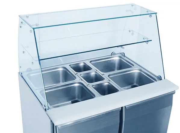 Prodis EC-2SALAD 2 Door Compact Saladette Table, 2 x 1/1 + 2 x 1/4GN Topping Well - Image 5