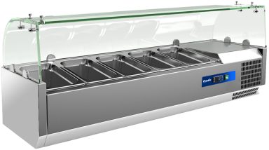 Prodis EC-T12G, 1200mm 4 x 1/3GN Topping Unit With Curved Glass Top