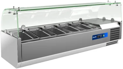 Prodis EC-T18G, 1800mm 8 x 1/3GN Topping Unit With Curved Glass Top