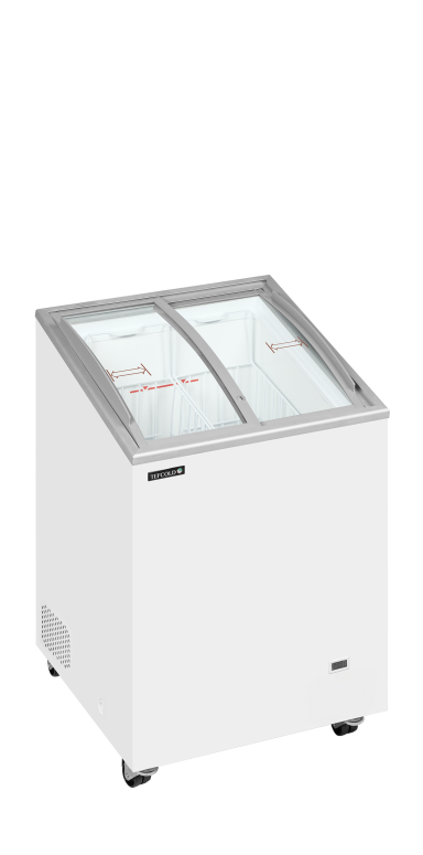 IC102SCEB Sliding Curved Glass Lid Chest Freezer