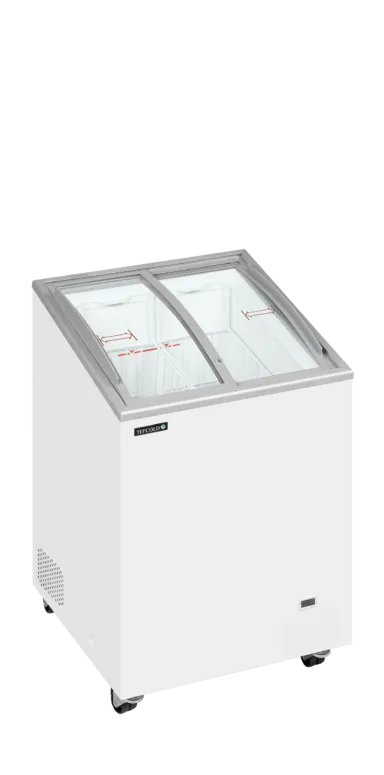 IC102SCEB Sliding Curved Glass Lid Chest Freezer