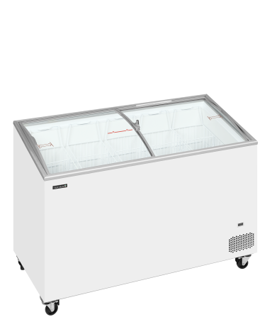 IC402SCEB Sliding Curved Glass Lid Chest Freezer