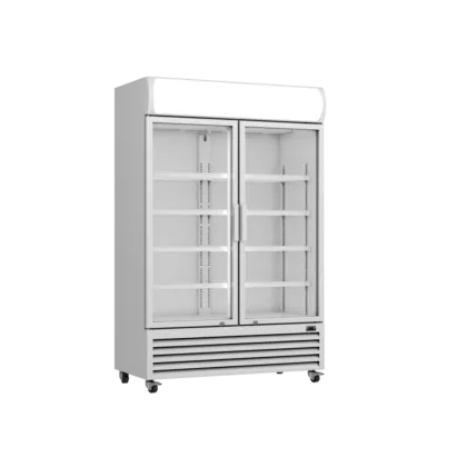 Prodis XD1201 White Double Door Tall Shop Display Fridge