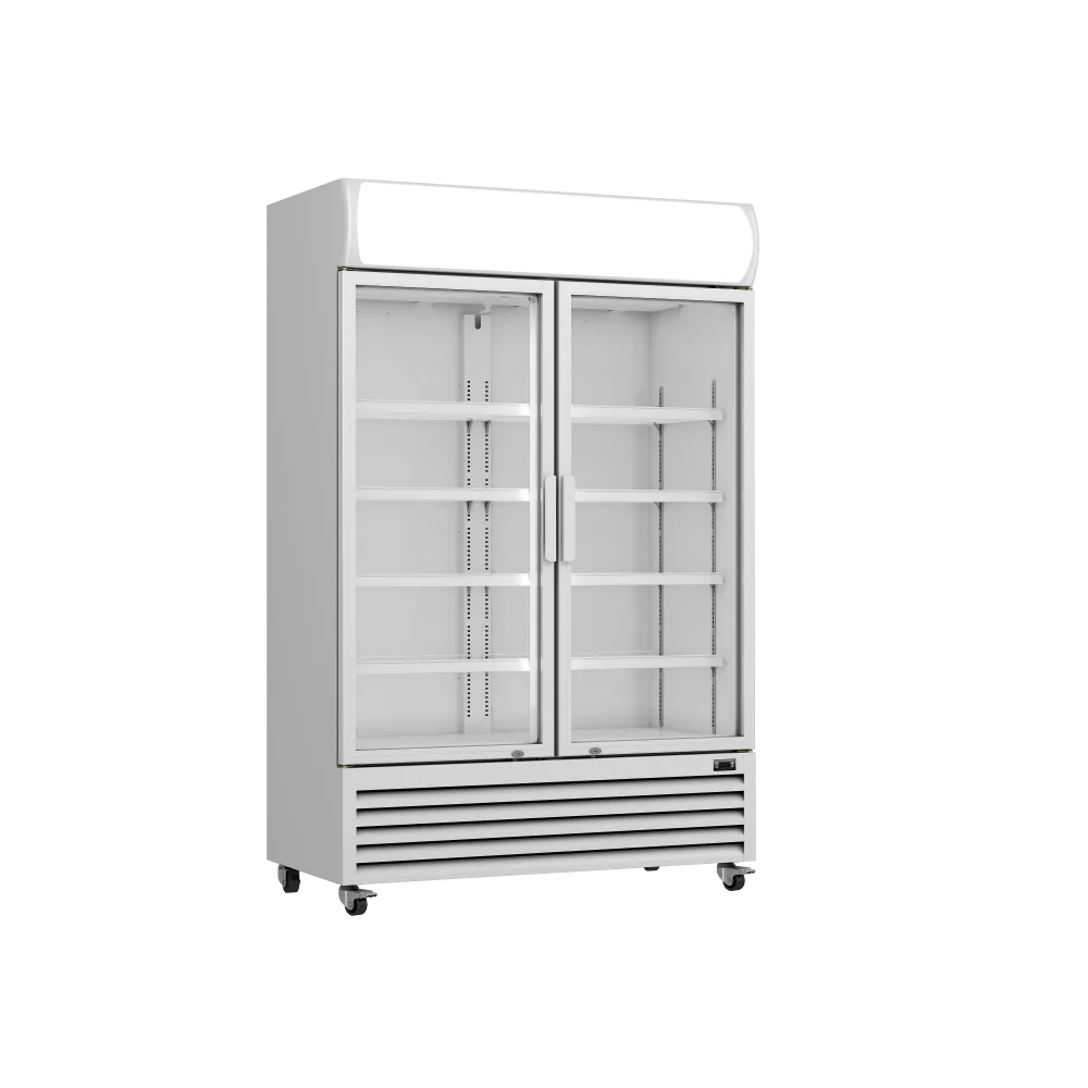 Prodis XD1201 White Double Door Tall Shop Display Fridge