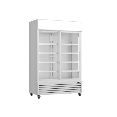 Prodis XD1201S White Double Sliding Door Tall Shop Display Fridge