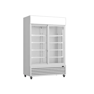 Prodis XD1201S White Double Sliding Door Tall Shop Display Fridge