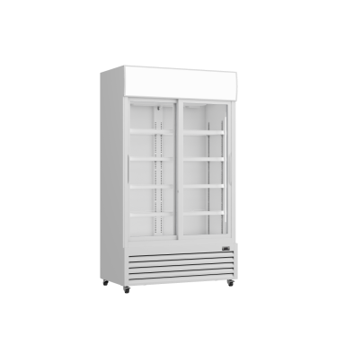 Prodis XD701S White Double Sliding Door Tall Shop Display Fridge