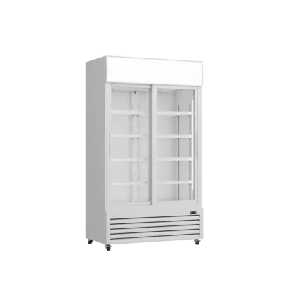Prodis XD701S White Double Sliding Door Tall Shop Display Fridge