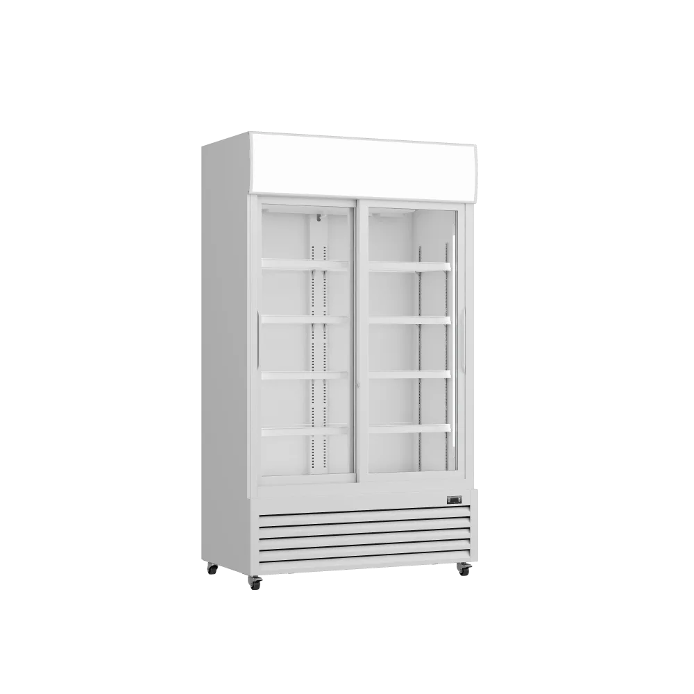 Prodis XD701S White Double Sliding Door Tall Shop Display Fridge