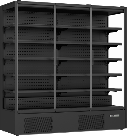 Prodis XMD1875-P-FGD-K Panoramic Frameless Glass Door Multideck - Black