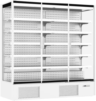 Prodis XMD1875-P-FGD-W Panoramic Frameless Glass Door Multideck – White