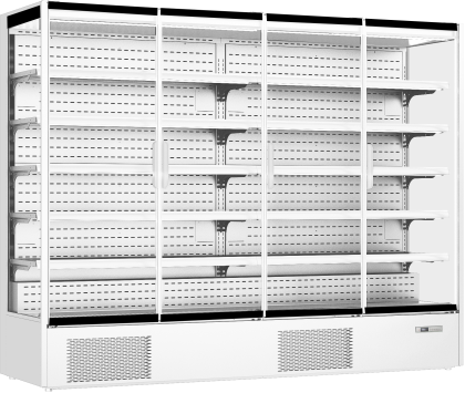 Prodis XMD2500-P-FGD-W Panoramic Frameless Glass Door Multideck - White