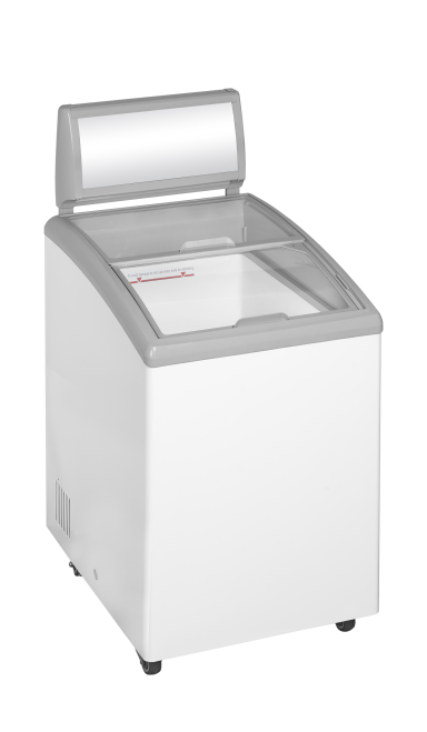 IDC152C-W1 Sliding Curved Glass Lid Chest Freezer