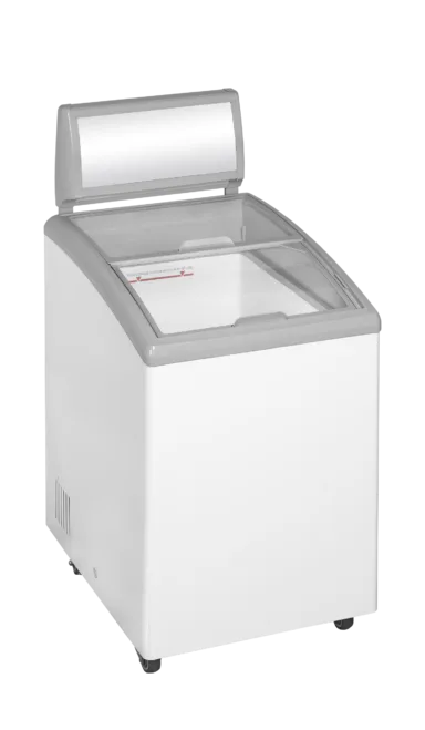 IDC152C-W1 Sliding Curved Glass Lid Chest Freezer