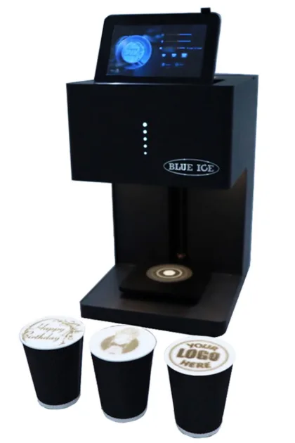 Blue Ice Azzurri Coffee Printer Pro main image showing coffee cups