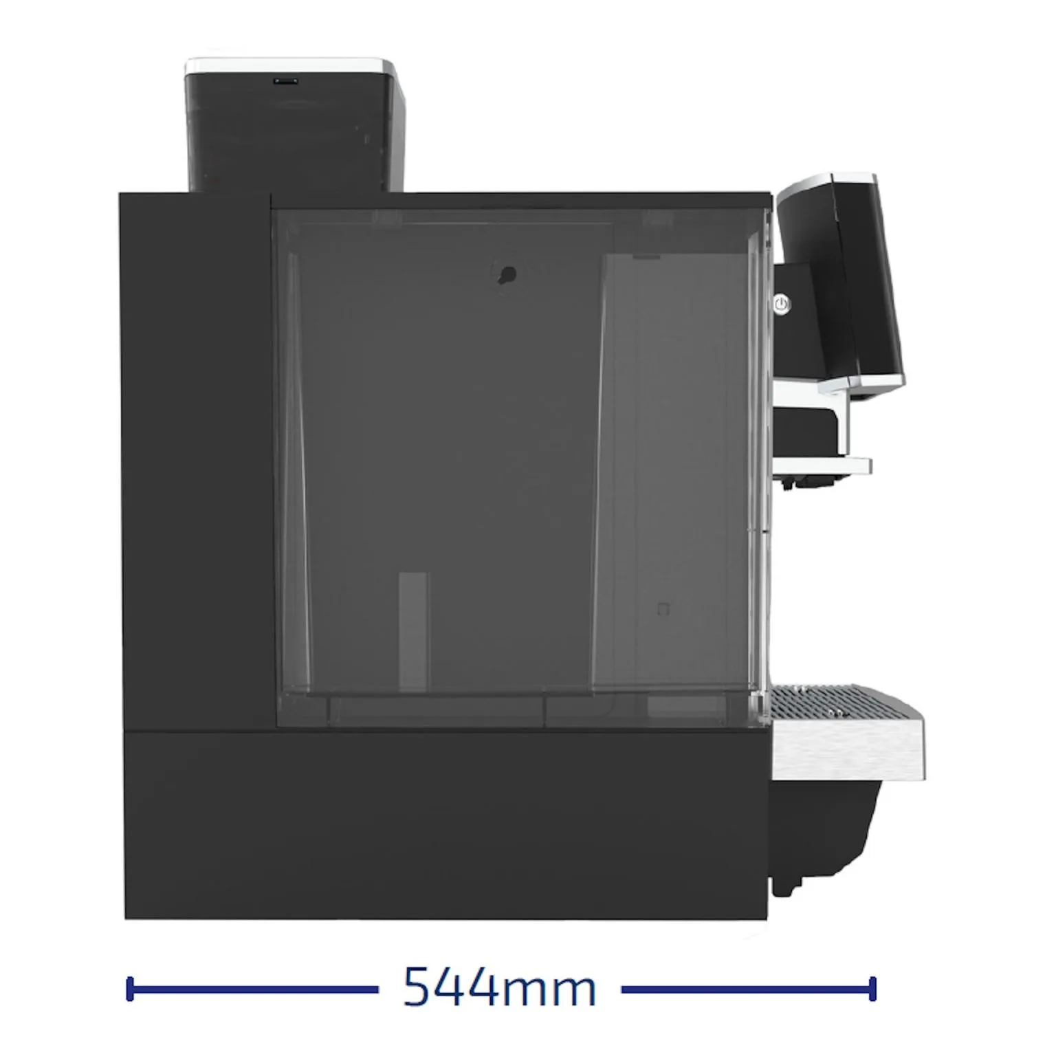 Blue Ice Azzurri Grand N coffee machine side on with dimensions image