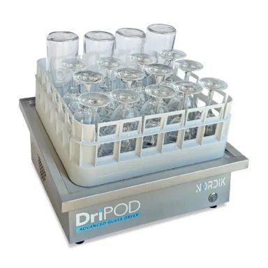 DriPod 400 glass dryer angled with basket image