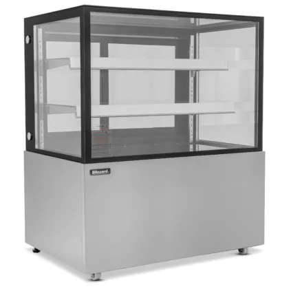 1.2m Double Tier Heated Flat Glass Display Unit