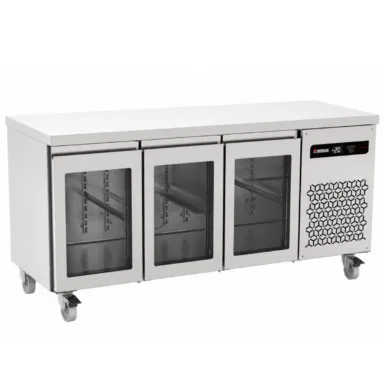 429L Triple Hinged Glass Door Gastronorm Counter Refrigerator