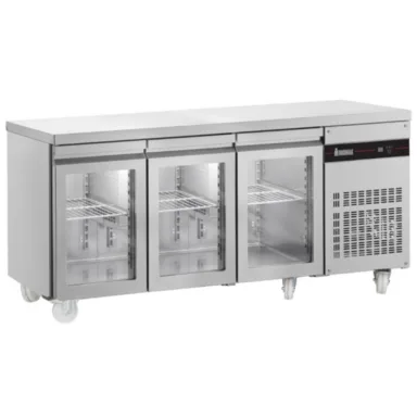 429L Triple Hinged Glass Door Gastronorm Counter Refrigerator